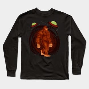 Bigfoot UFO Abduction Long Sleeve T-Shirt